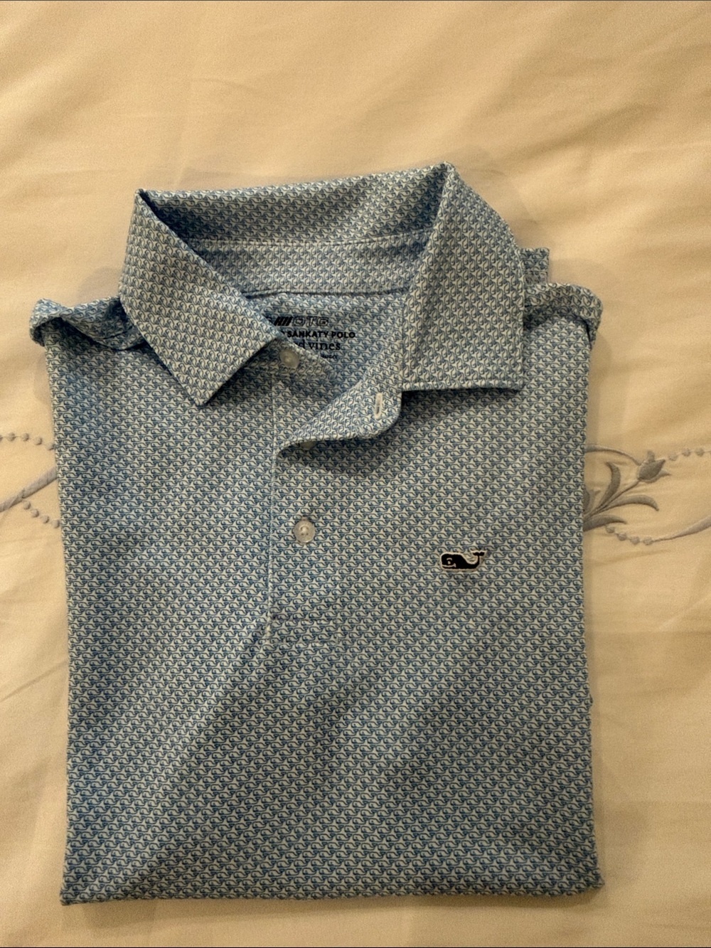 Vineyard Vines Sankaty Light Blue Micro-Print Polo